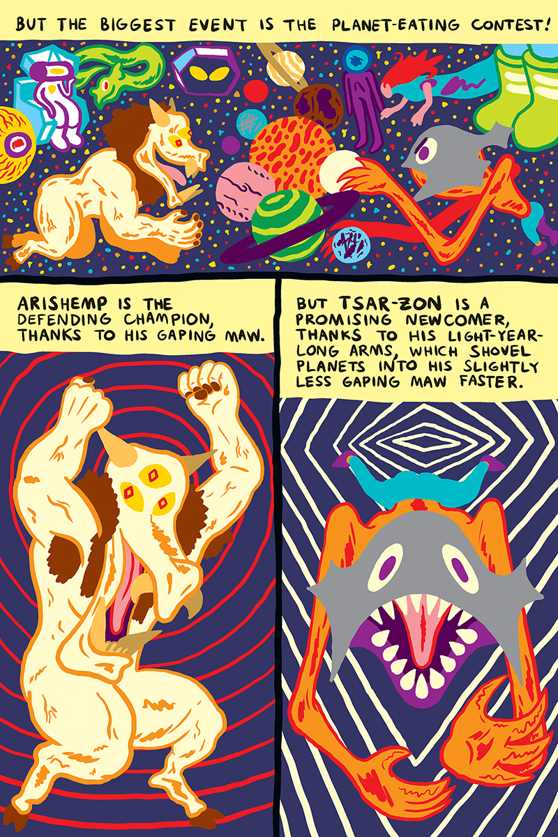 Cosmic Planet-Eating Contest comic by Mark Peters and Will Cardini page 5