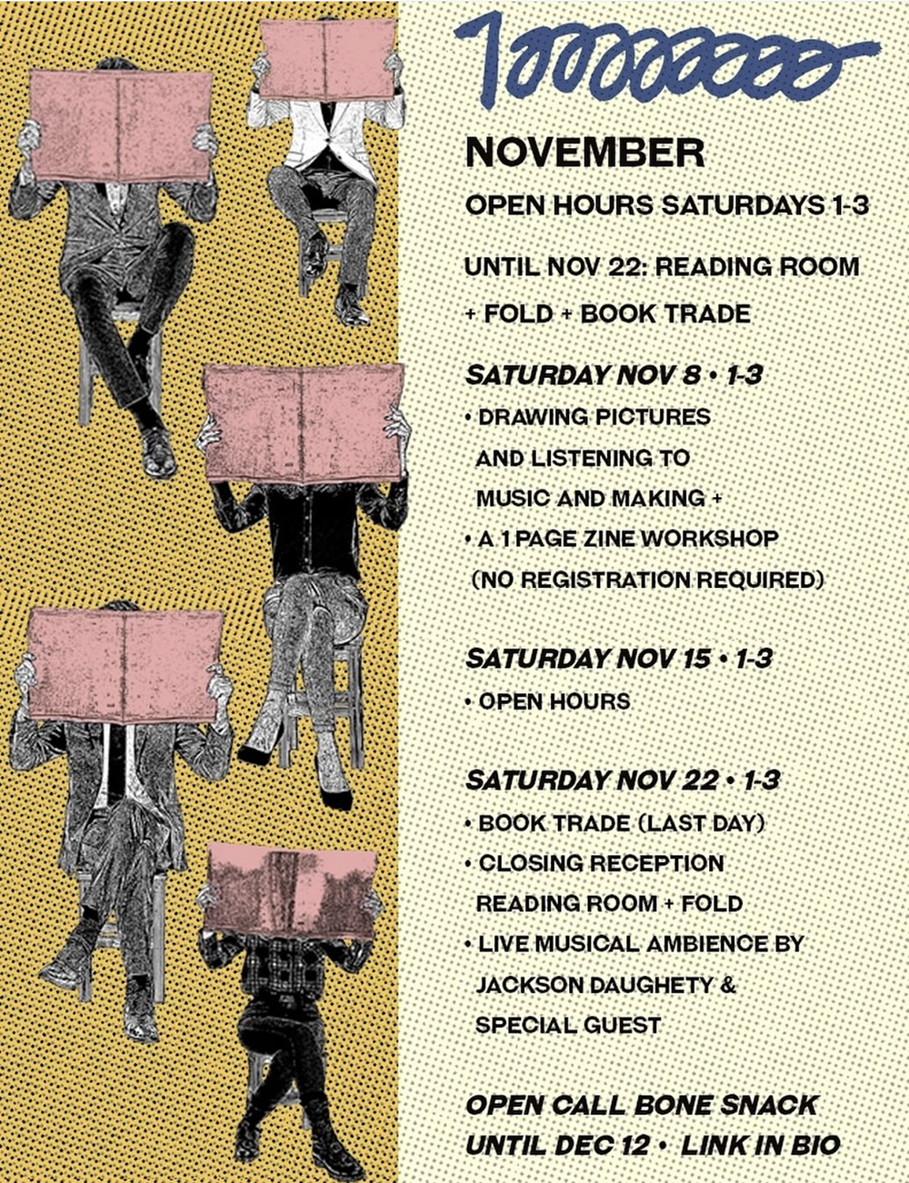 Flyer for November events at 100 Million